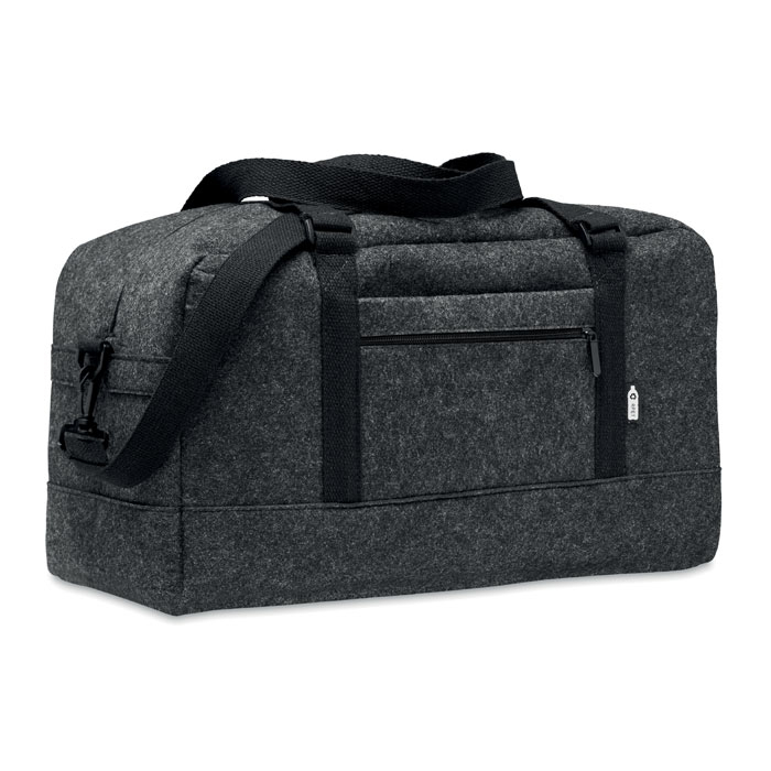 Sac week-end feutre rPET promotionnel - INDICO Gris foncé